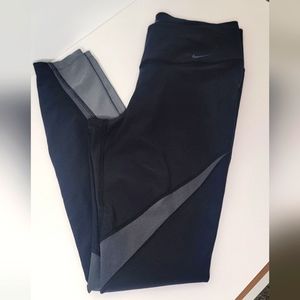 Women's NIKE POWER LEGEND Leggings Tight Fit Black Gray Full Length Training M